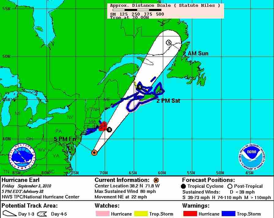 Hurricane Earl track